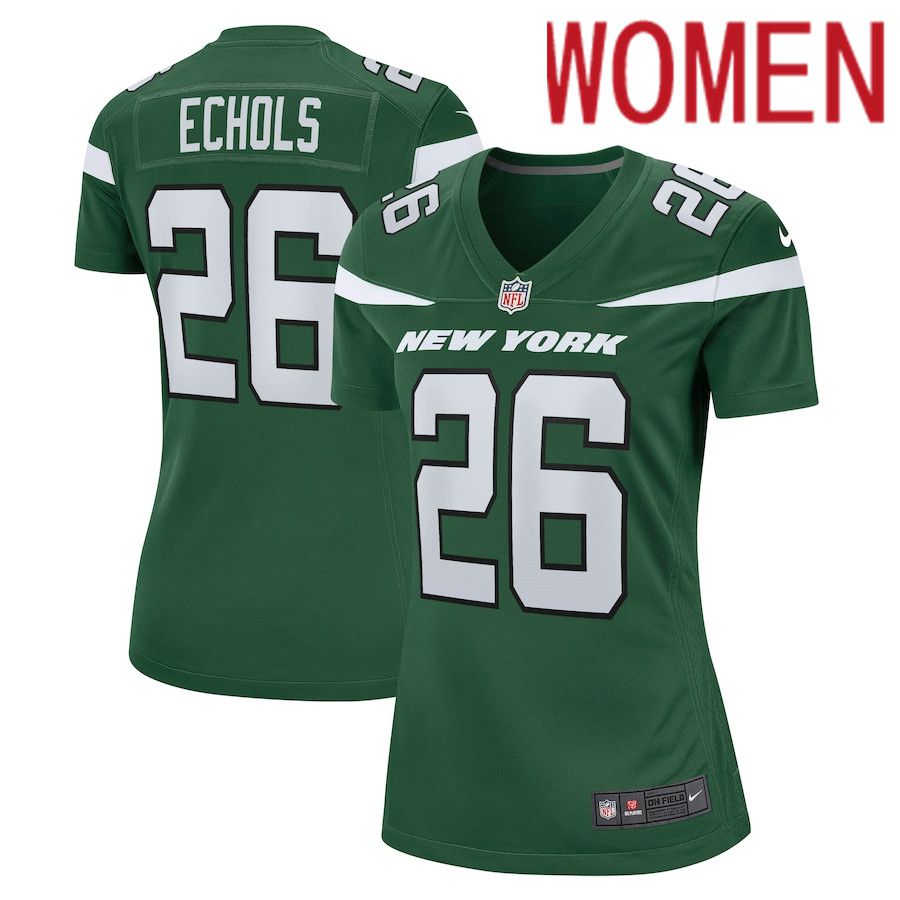 Women New York Jets #26 Brandin Echols Nike Gotham Green Game NFL Jersey->women nfl jersey->Women Jersey